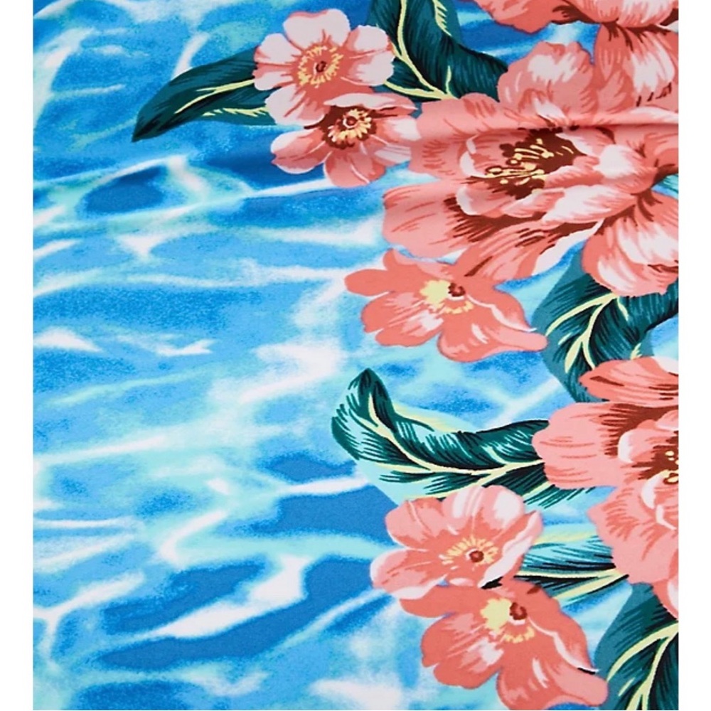Torrid Underwire Slim Fix Blue Water Floral One-Piece Swimsuit NWT SZ 2 DD/F - Picture 4 of 16